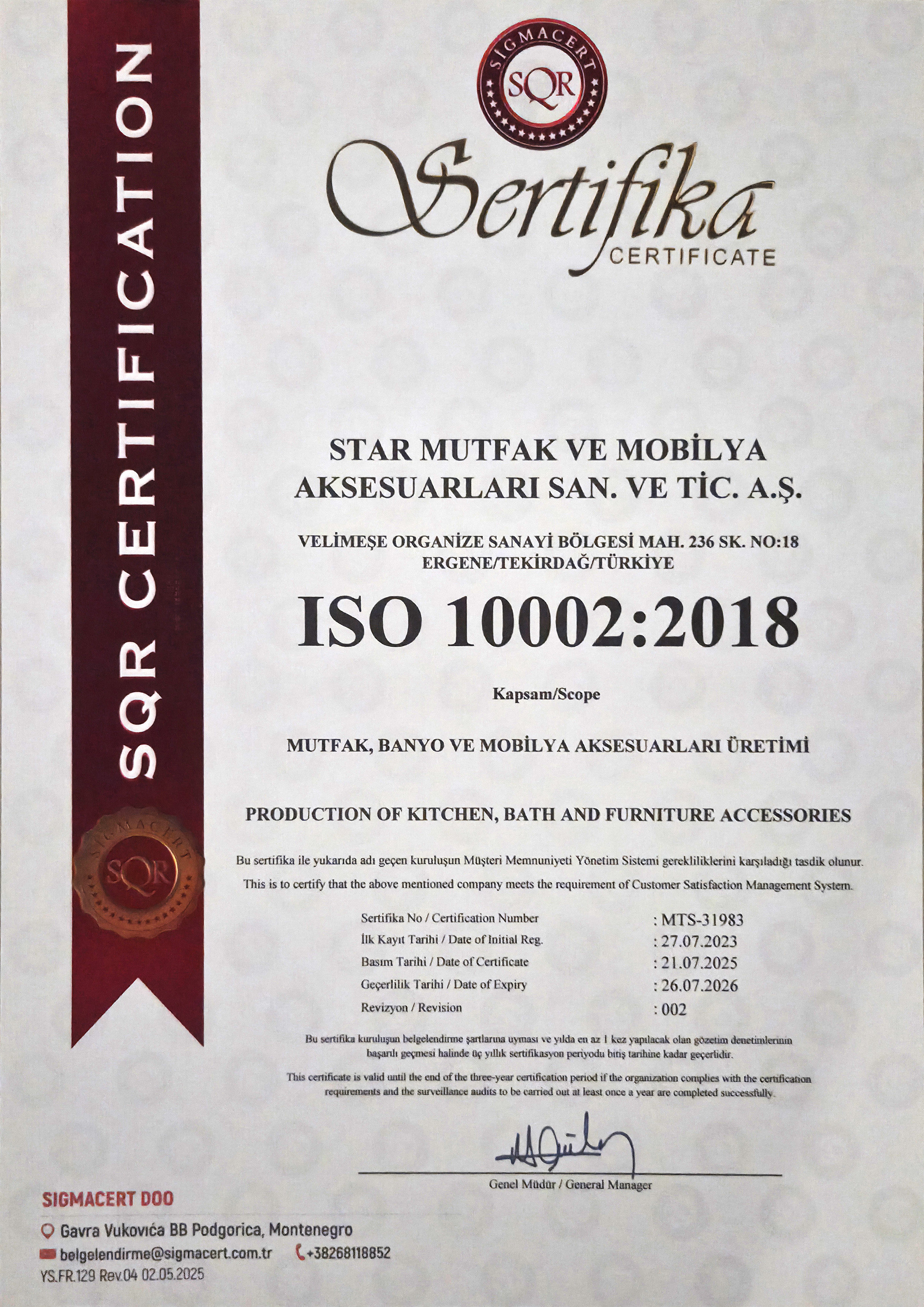 ISO 10002 İncele